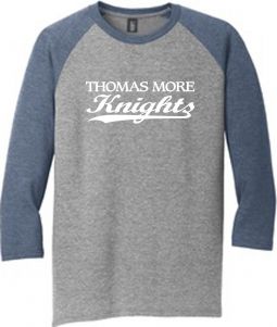 Mens 3/4-Sleeve Raglan, Navy /Grey Frost